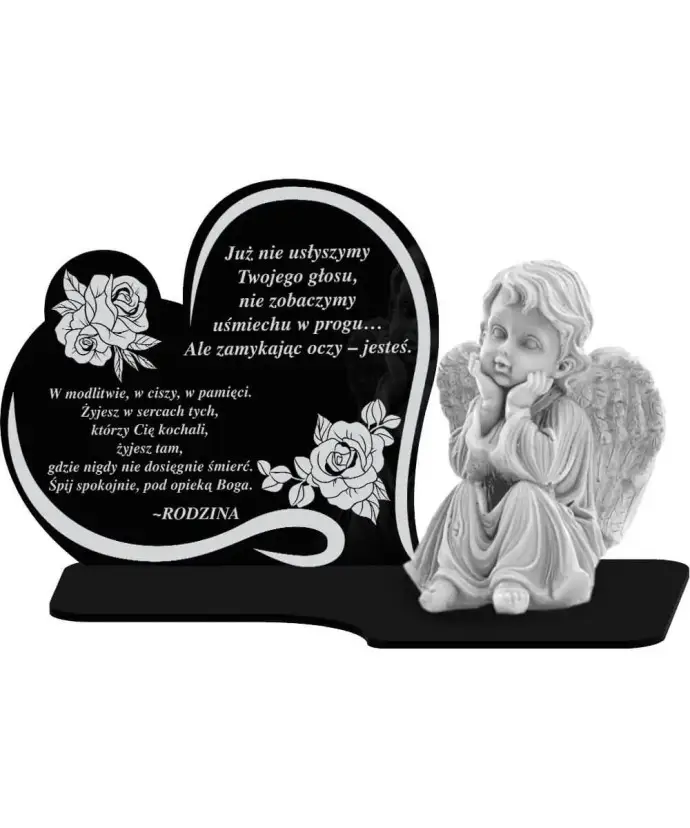 Znicz Premium Statuetka Led Figurka Anioł Gipsowy Na Cmentarz Grób