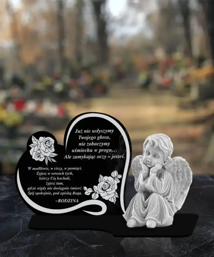Znicz Premium Statuetka Led Figurka Anioł Gipsowy Na Cmentarz Grób