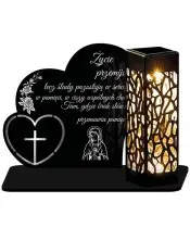 Znicz Solarny Led Statuetka na Grób Cmentarz Wszystkich Świętych Serca - 5