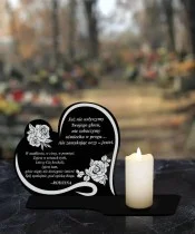 Znicz Premium Statuetka Led Serce Świeca Na Cmentarz
