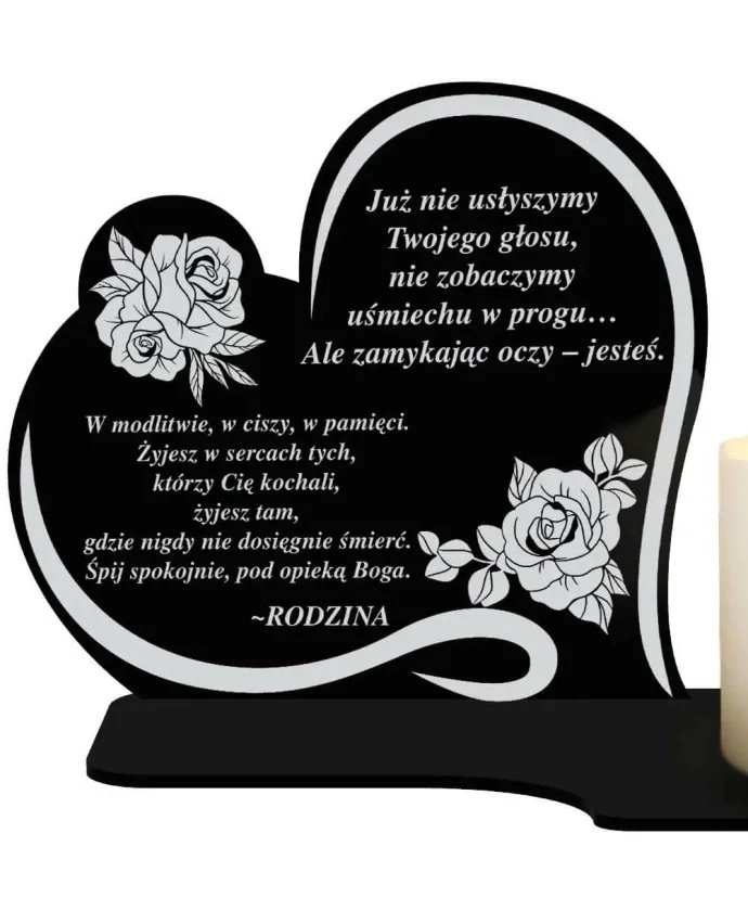 Znicz Premium Statuetka Led Serce Świeca Na Cmentarz