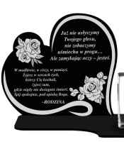 Znicz Premium Statuetka Serce Kryształowe Zdjęcie 3D Na Grób