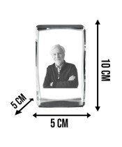 Znicz Premium Statuetka Serce Kryształowe Zdjęcie 3D Na Grób